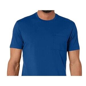 Mens Small Blue T Shirt Short Sleeve Crewneck Soft Cotton Pocket